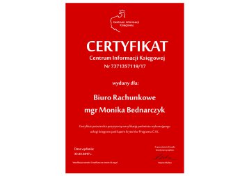 Certyfikat Programu C.I.K.